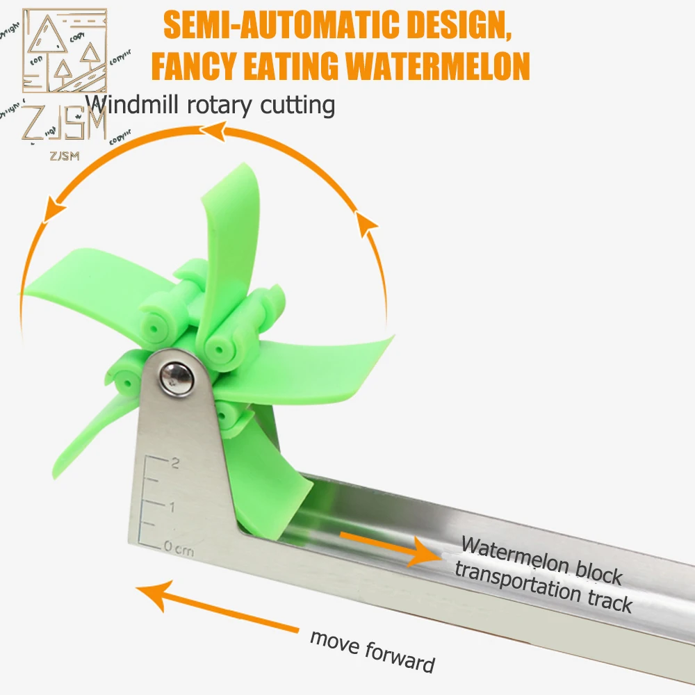 

Multi Watermelon Cutter Fruit Melon Slicer Stainless Steel Windmill Fruit Knife Cutting Machine Household Artifact Kitchen Tool