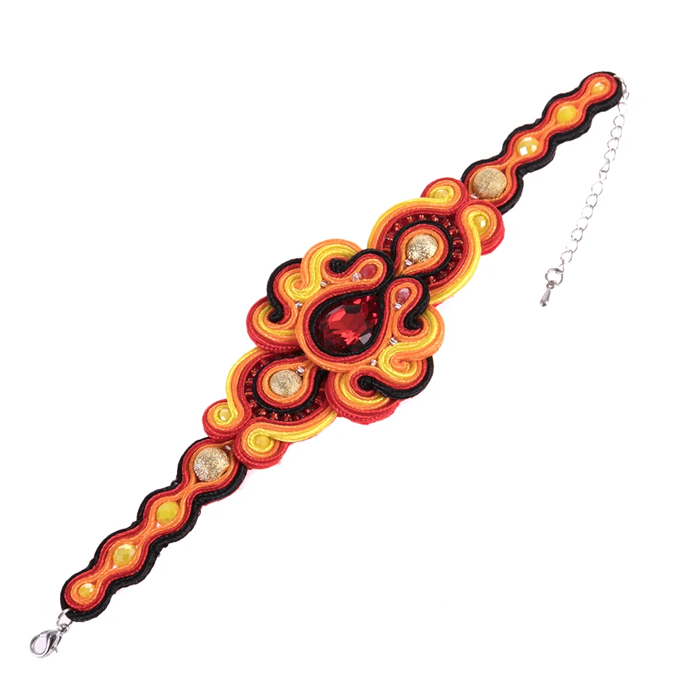 KPacTa Leather Round Ladies Earrings Bracelet Set Personality Retro Handmade Big Pendant National Wind Gift | Украшения и