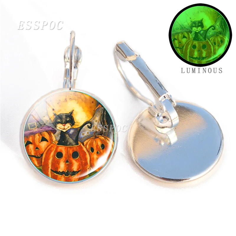 Серьги с изображением сахара черепа Дня мертвых в простом стиле Стеклянные