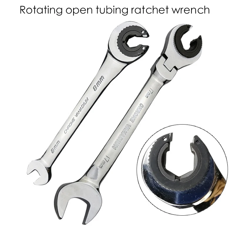 

8-19 millimetri Tubi Combinata A Cricchetto Chiavi Set Skate Olio Chiavi Utensili A Mano Ingranaggi Anello Chiave Set