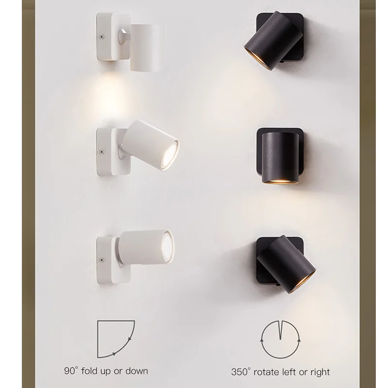Новые светодиодный настенные светильники складывающиеся на 90 ° вращение 350 6 Вт