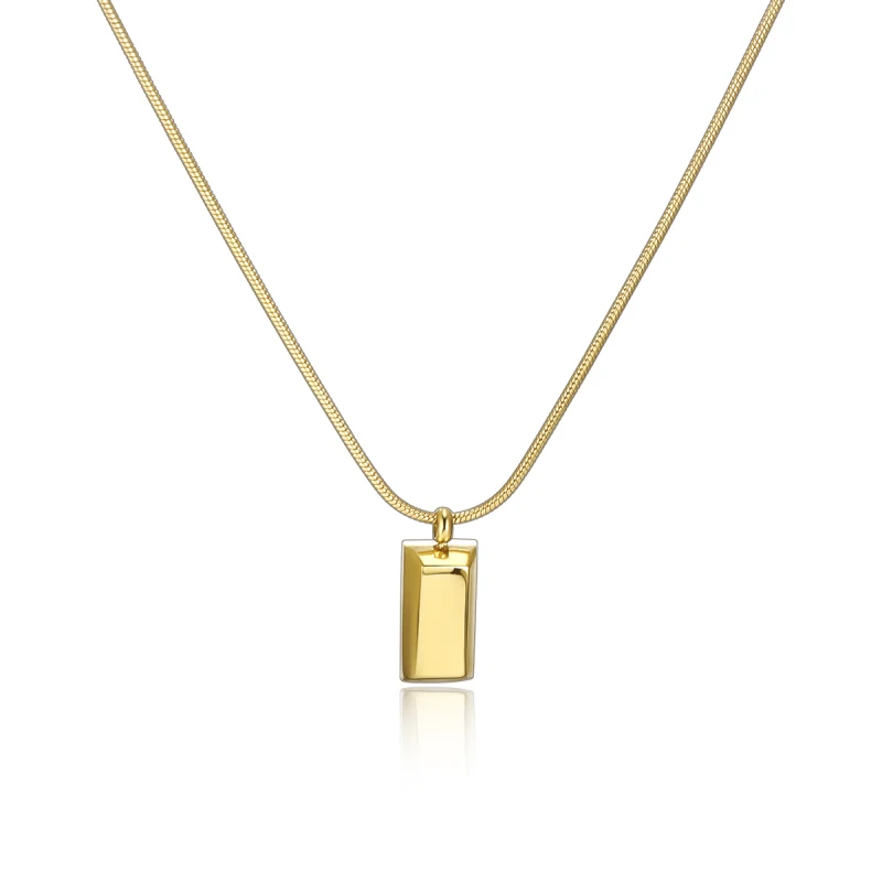 

Hot Hip Hop Cube Bar Pendant Necklace for Women Men Rock Gold Necklace Charm Chains Necklaces Jewelry Gift Fashion