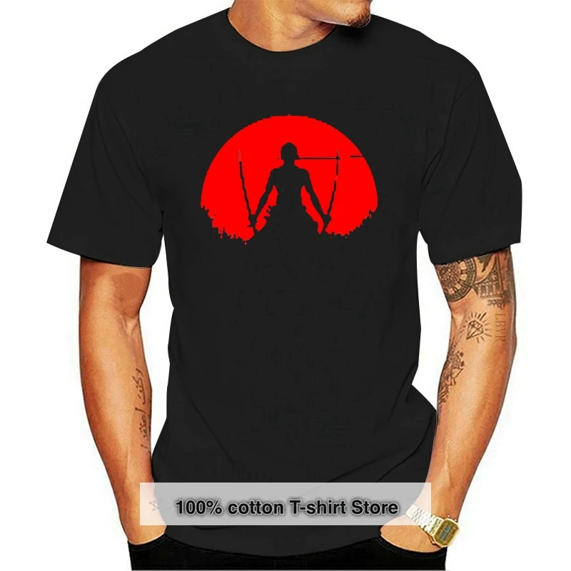 

Zoro One Piece Red Moon Anime Manga Unisex Tshirt T-Shirt Tee ALL SIZES Cartoon t shirt men Unisex New Fashion tshirt