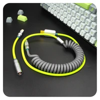 mini usb coiled cable spiral fast charging phone line gaming mechanical keyboard data cable keyboard kit connector usb interface
