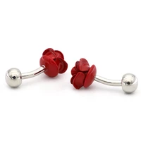 new hot fashion personality red rose blue rose cufflinks jewelry cute love temperament mens shirt suit decorations