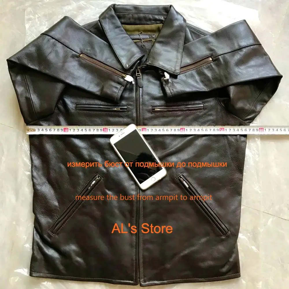 

H30 Red Tornado Read Description! Asian Size Men's Good Quality Stylish Genuine Sheep Leather Jacket