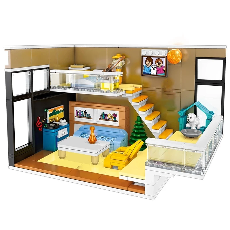 

Miniature Creative Nordic House Model Building Blocks City Street View Restaurant Educational Toys Christmas Gift For Children