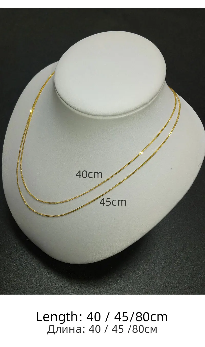 NYMPH Genuine Guarantee 18K Gold Chain Fine Jewelry Real au750 Necklace Wedding Banquet Gift for Female X312-N