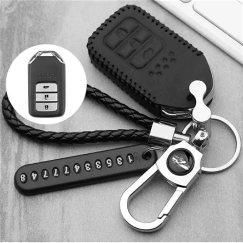 

Luminous Leather car key case for Honda Accord EX EXL Civic Crv Crz Hrv Pilot Ridgeline 2016-2018 FIT XRV VEZEL CITY JAZZ Crider