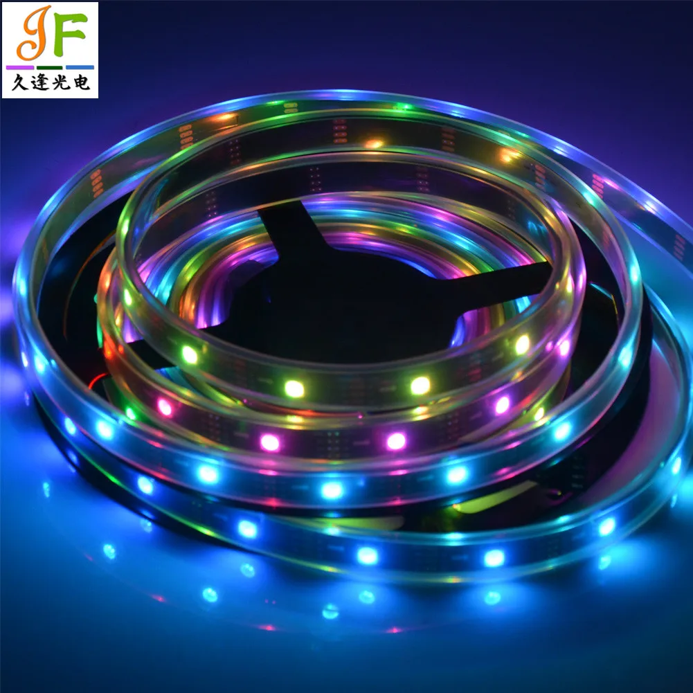 Новинка 1 м/5 м APA107 Светодиодные ленты RGB пикселей Лента светильник 5V 5050 SMD