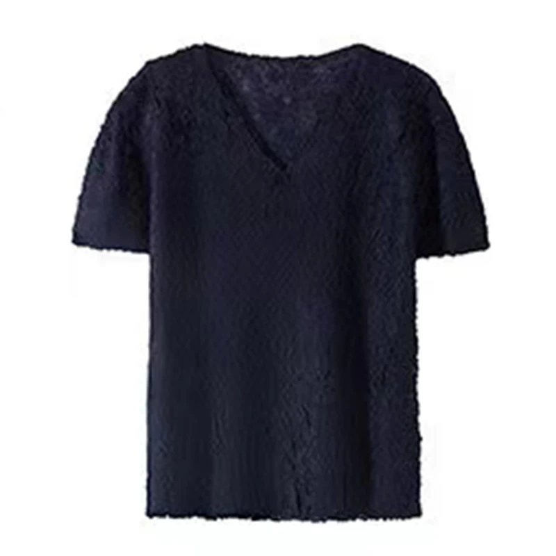 

CHICEVER Solid Pullover T Shirt For Women V Neck Short Sleeve Slim Oversize T Shirts Female Fashion New Clothes 2021 Summer Tide