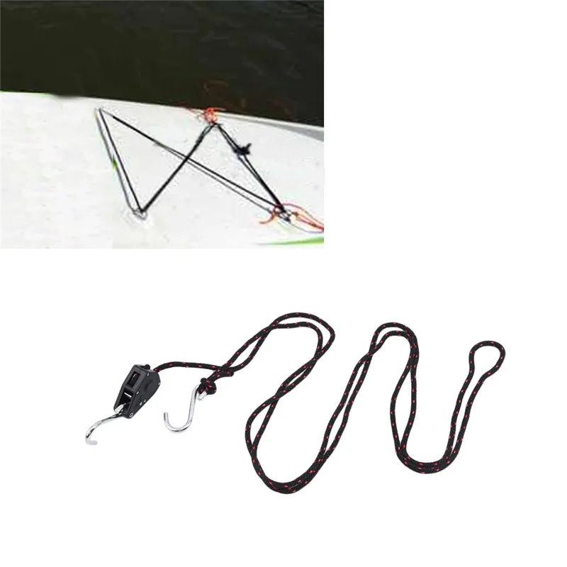 

2 PCS Pulley Ratchets Kayak and Canoe Boat Bow and Stern Rope Lock Tie Down Strap Duty Adjustable Rope Hanger