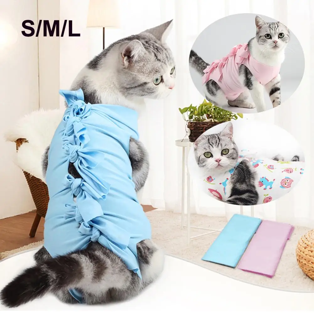 S M L Одежда для собак кошек и щенков мягкий костюм восстановления дышащая