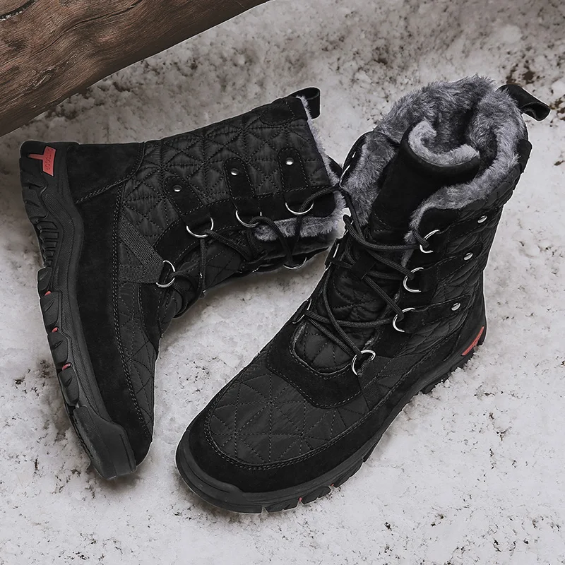 

Men's Waterproof Outdoor Hiking Shoes Professional Winter Snow Shoes Hiking Camping Plus Cashmere Men's Shoes Training Boots