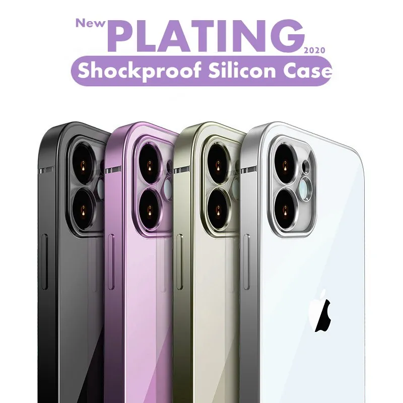 shockproof classic plating frame transparent case for iphone 11 12 pro max mini xr xs max x 8 7 6 6s plus se 2 2020 square cover free global shipping