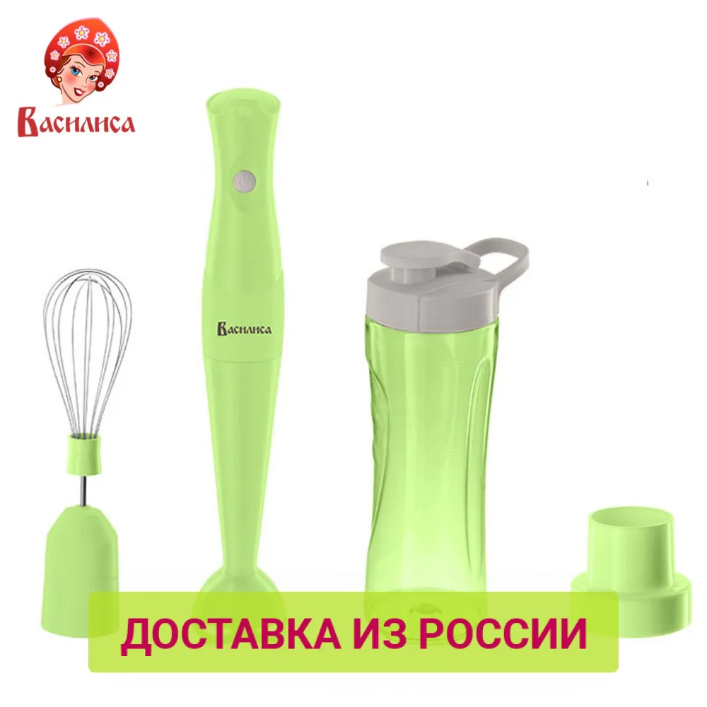 Блендер-СМУЗИ ВАСИЛИСА ВА-305Ф зеленый с серым: мощность 350 Вт насадка для