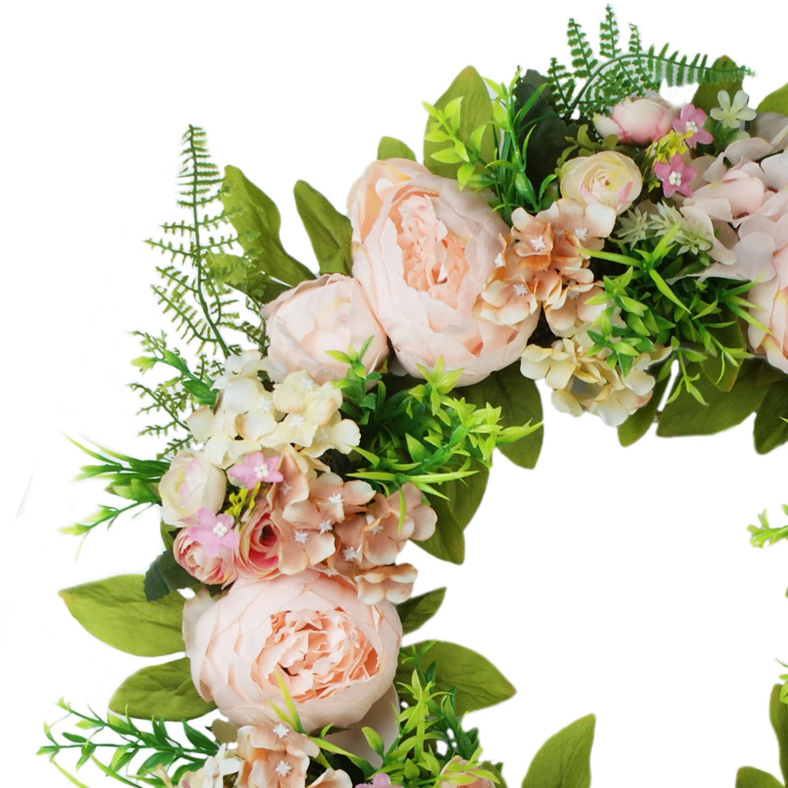 

Simulation Rose Flowers Wreath Round Background Window Wall Diy Lifelike Gift Wedding Decoration 45cm For Home Spring Garland