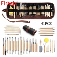 41pcsset polymer clay silicone tools clay sculpting kit sculpt smoothing wax carving pottery ceramic shapers modeling carved