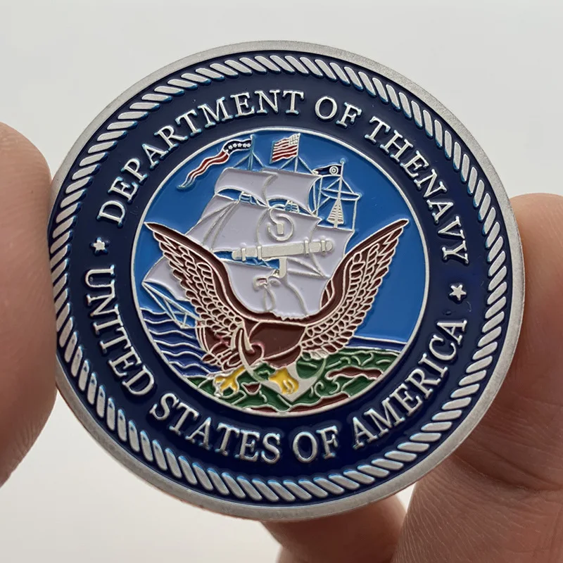 

US Navy Souvenir Coin Department of The Navy Flying Eagle Pattern Commemorative Coin Military Silver Plated Commemorative Coin