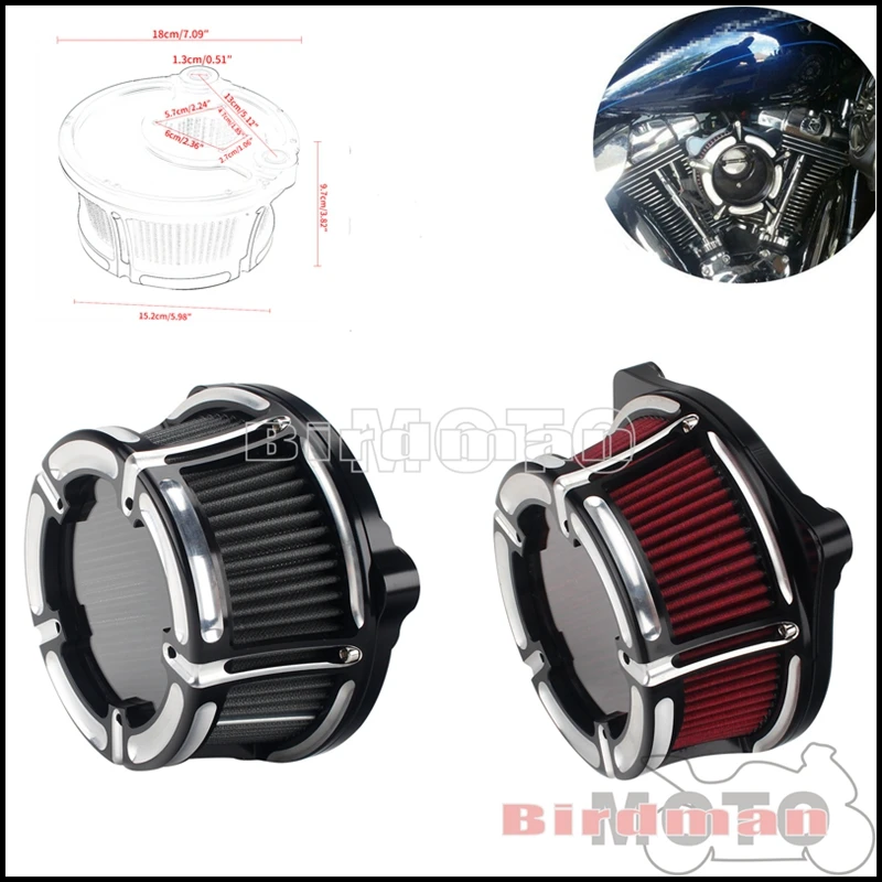

Motorcycle Air Cleaner Intake Filter Kit For Harley Softail Dyna XL Sportster Touring Street Glide Road King Red/Grey Air Filter