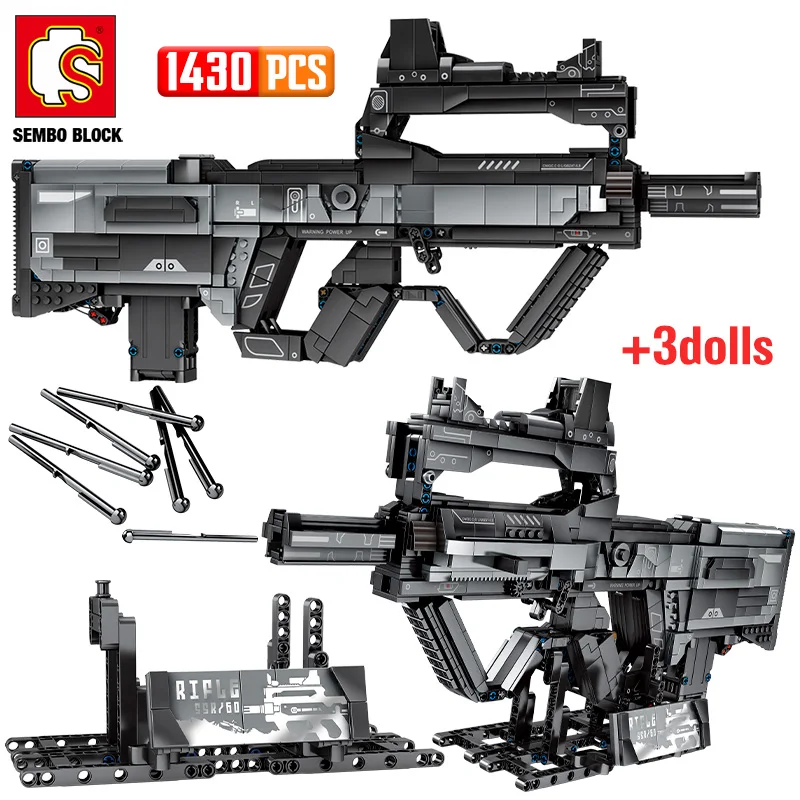 

City Police Weapon Technical Gun Building Blocks Military WW2 Wandering Earth Assault Rifle Figures Bricks Toys For Children