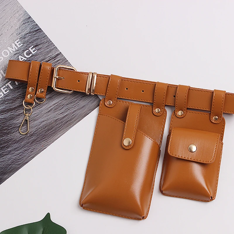 TWOTWINSTYLE Vintage Synthetic Leather Women's Belt Beading Hit Color Patchwork Bag Belts For Female Fashion Autumn Tide