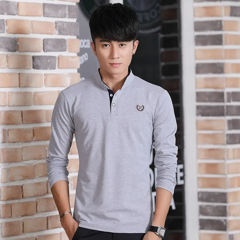 

L-summer Korean version of the trend of self-cultivation round neck t-shirt embroidered cotton men