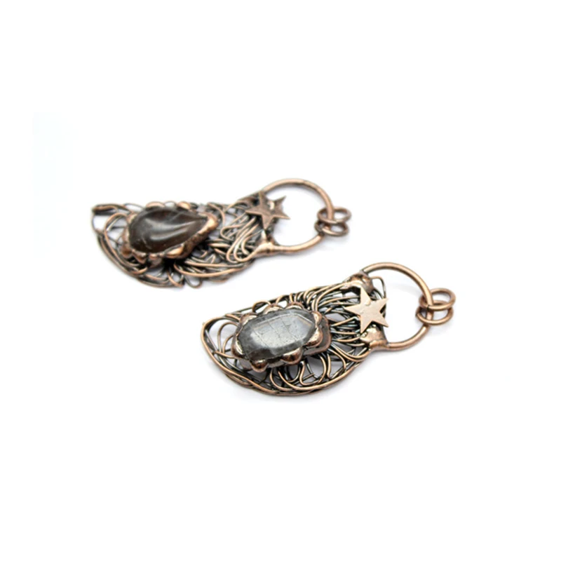 Винтажное ожерелье в стиле бохо с натуральными блестящими камнями для женщин и