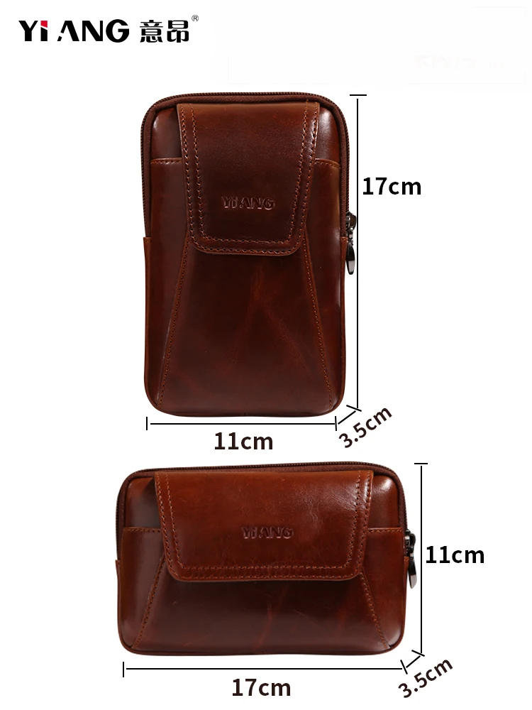 YIANG брендовая мужская сумка из яловой кожи маленький ремень/кожух чехол для