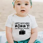 С Днем Рождения мама принт хлопковая одежда для малышей Одежда для новорожденных, боди для девочек и мальчиков, милые мягкие детские одежда для сна подарок для мамы