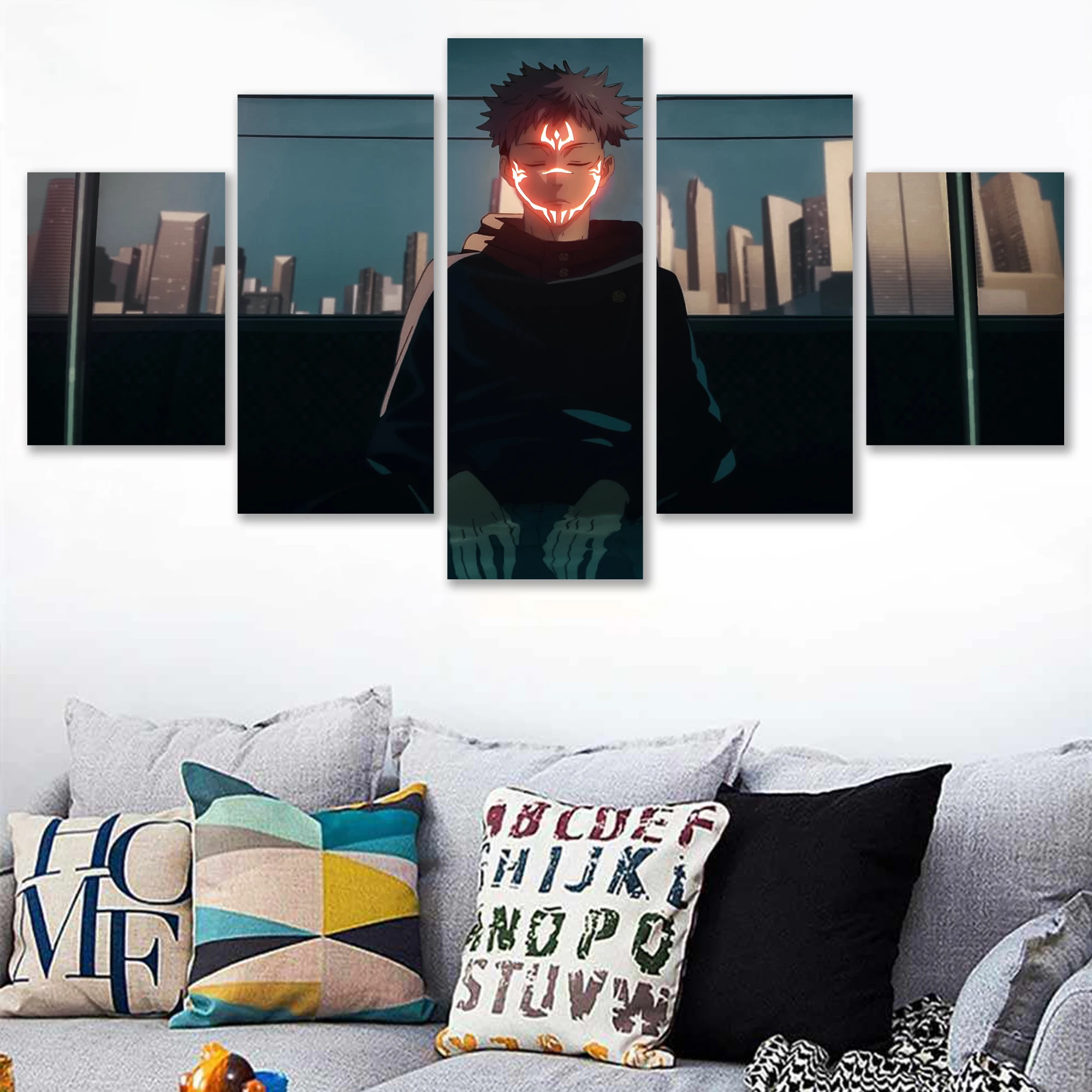 

Jujutsu Kaisen Poster Yuji Itadori Anime Role 5 Panels Canvas Painting Prints Picture For Modern Decorative Wall Art Home Decor