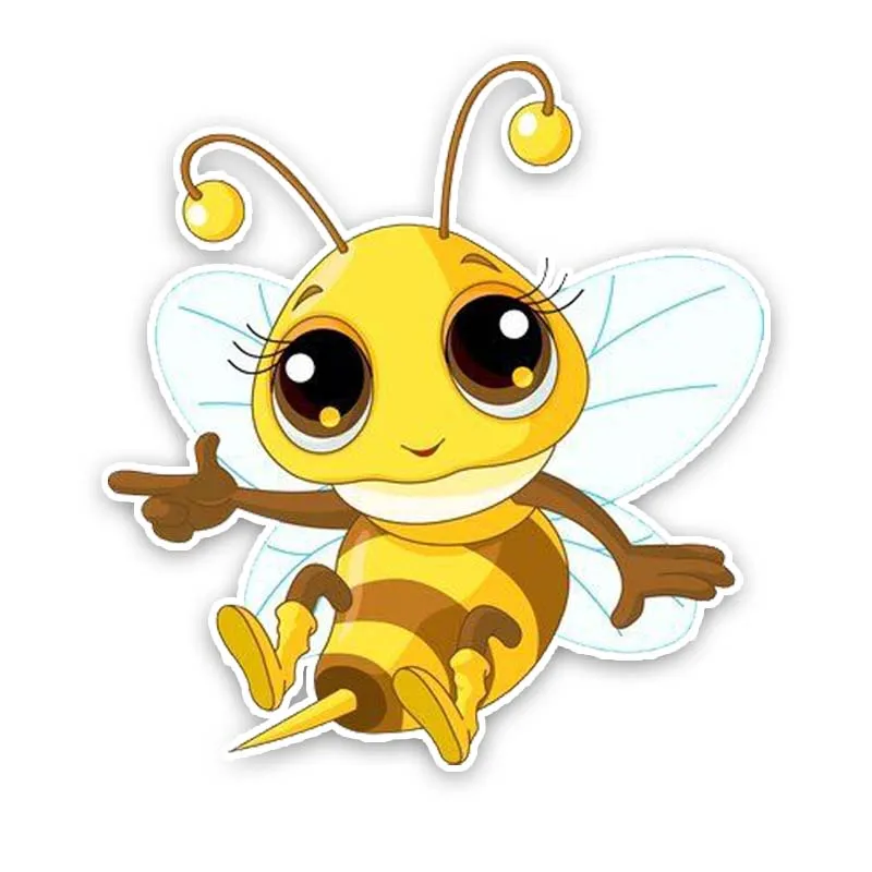 

A Lovely Bee Car Sticker Cartoon Style Modeling PVC Body Window Decoration Auto Accessories Waterproof Exquisite Decal 13*12cm