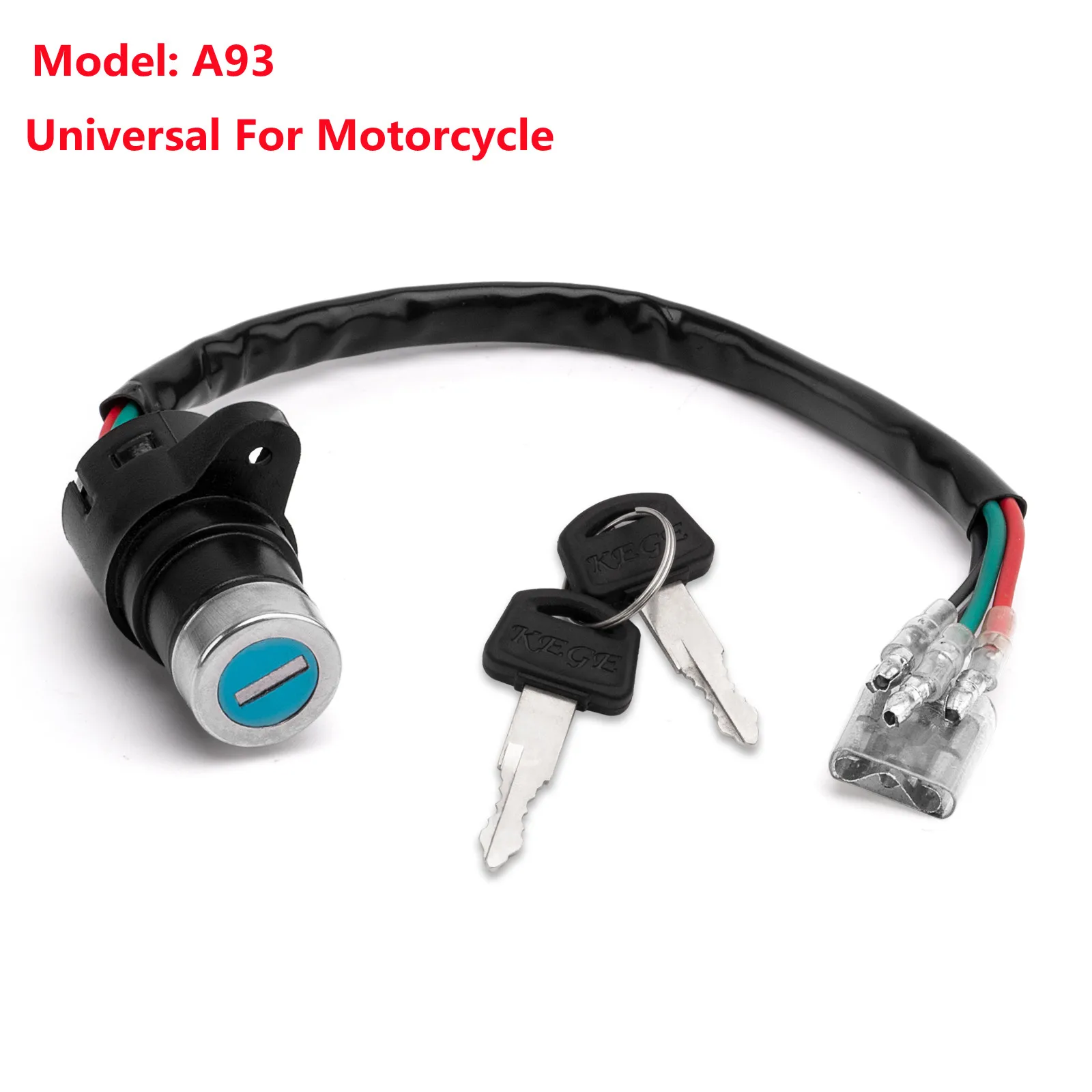 

A93 Universal Motorcycle Motorbike Ignition Switch Key With Wire 2 Keys Craft Assembly For Honda Yamaha Suzuki Scooter ATV