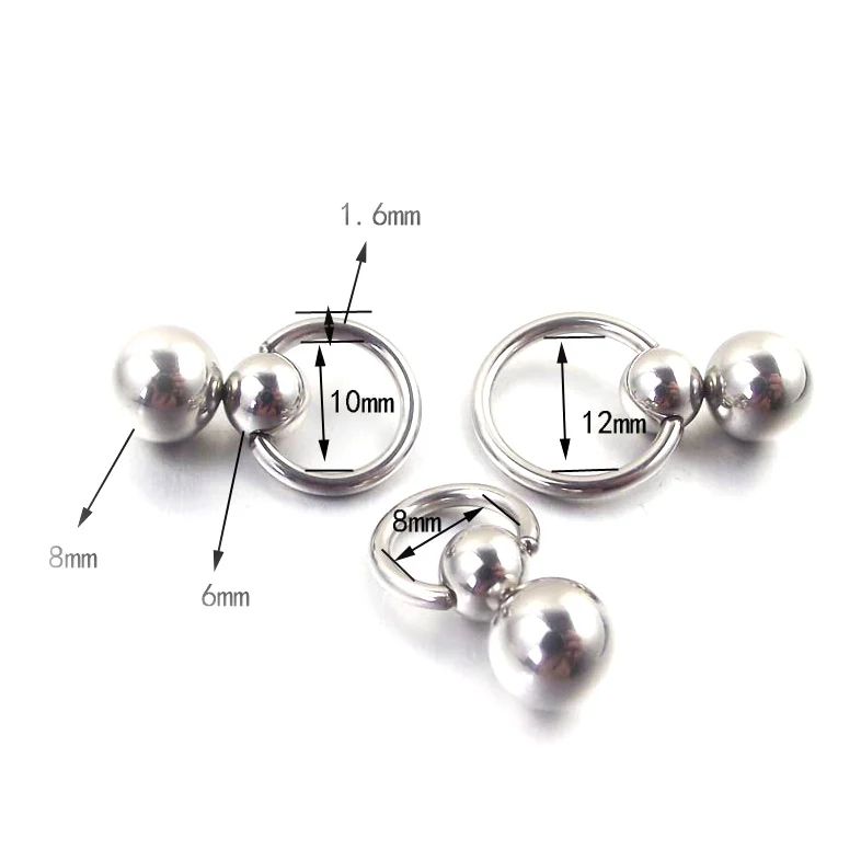 1 шт. ПА кольцо для сосков губы из нержавеющей стали двойной шар cucurbit gourd бровей