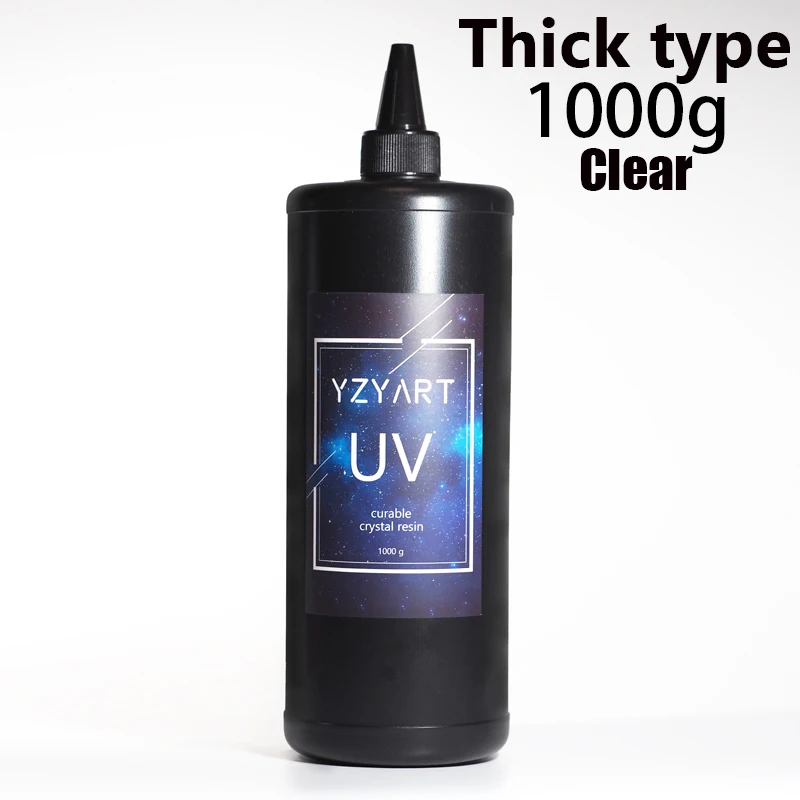 1000g YZY ART UV Смола твердое ультрафиолетовое отверждение Смола солнечное лечение Активированный солнечный свет Kawaii Ремесла прозрачный тонкий/толстый тип - Цвет: 1000g