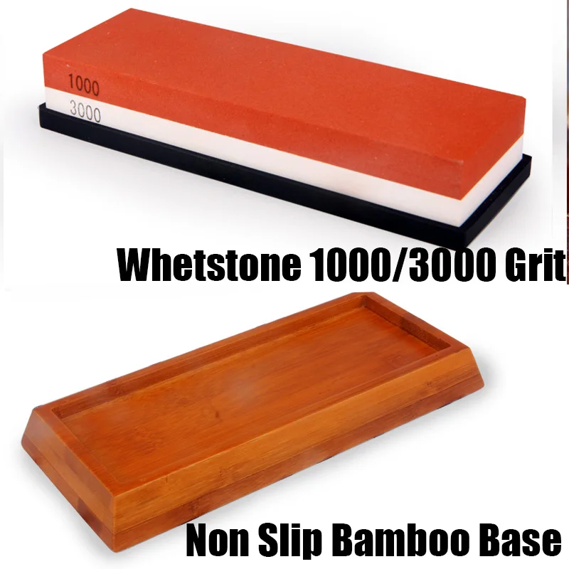 Нескользящая бамбуковая основа двухсторонний точильный брус для ножей кухонные