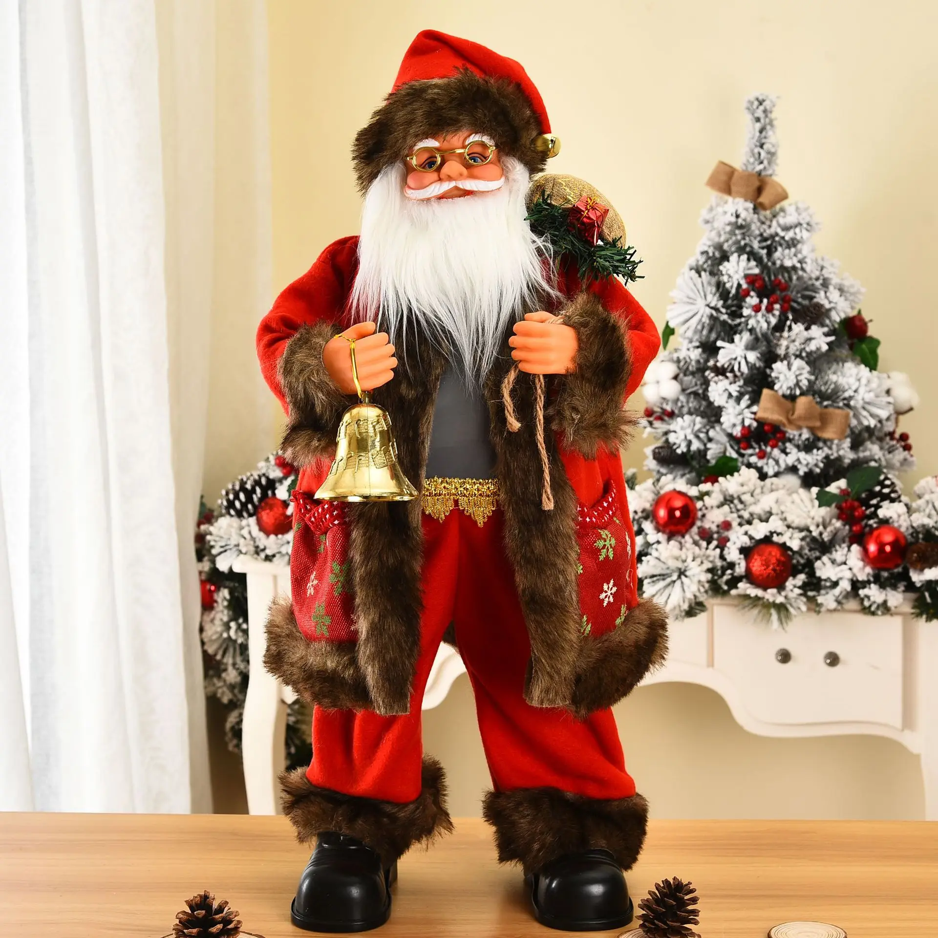 2022 Electric with Music Large Christmas Decorations for Home Santa Playing The Violin and New Year Gifts Children | Дом и сад