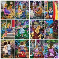 nianhua 5d diy square diamond embroidery boys and girls round cross stitch childhood memories art kit home decoration