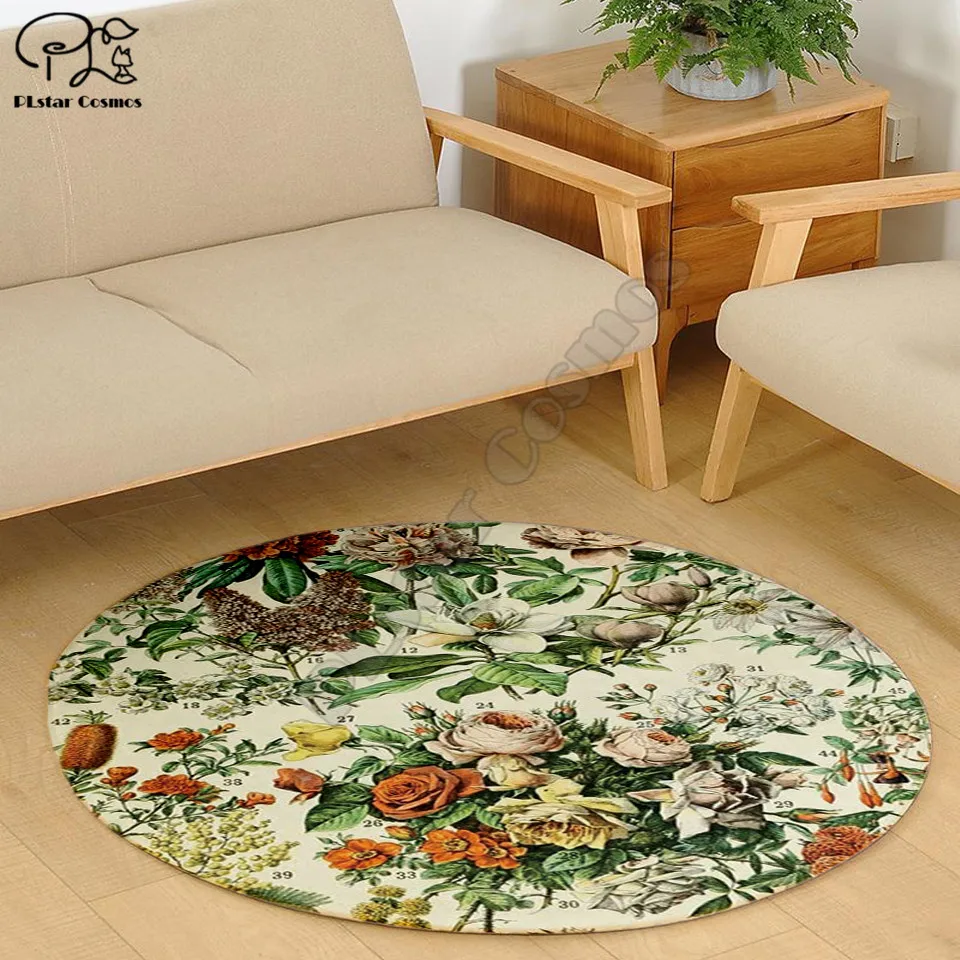 

Fresh flowers carpet Square Anti-Skid Area Floor Mat 3D Rug Non-slip Mat Dining Room Living Room Soft Bedroom Carpet