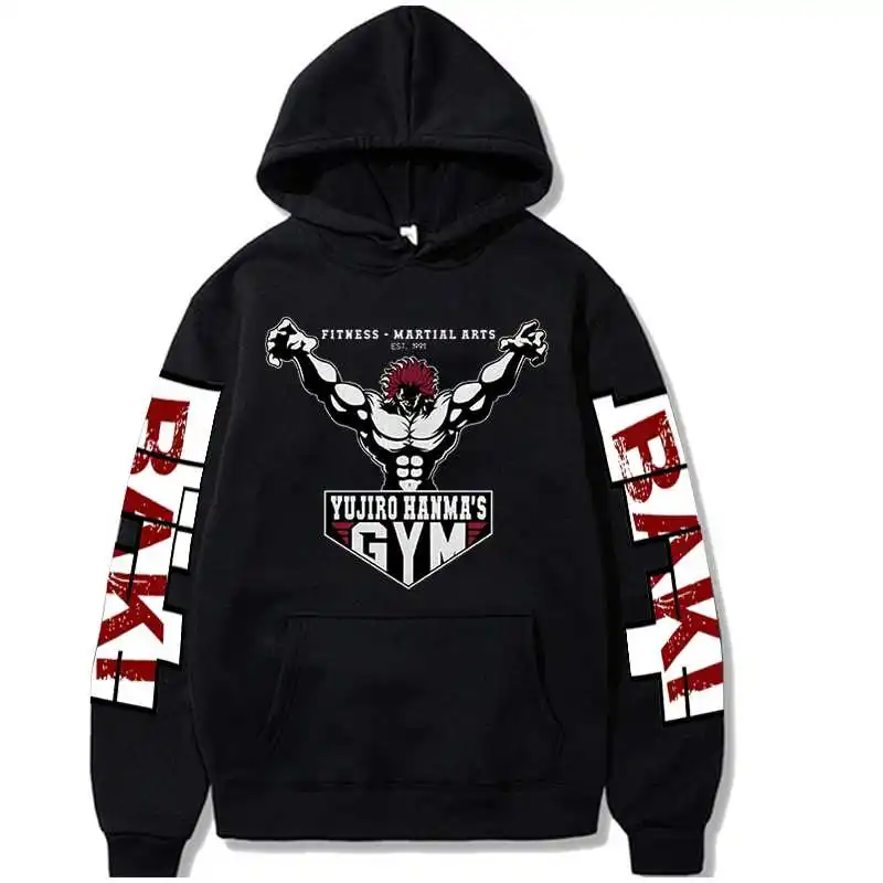 

Толстовка с аниме Baki The Grappler Yujiro Hanma, толстовки для мальчиков и девочек, Японская уличная одежда, мужские и женские повседневные пуловеры, ани...