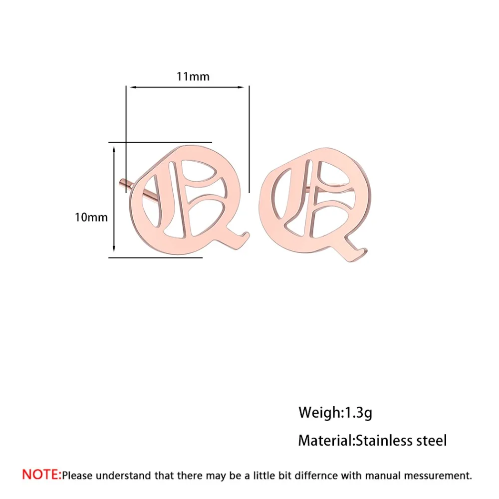 QIMING Q серьги гвоздики с надписью украшения для ушей милые повседневные девочек