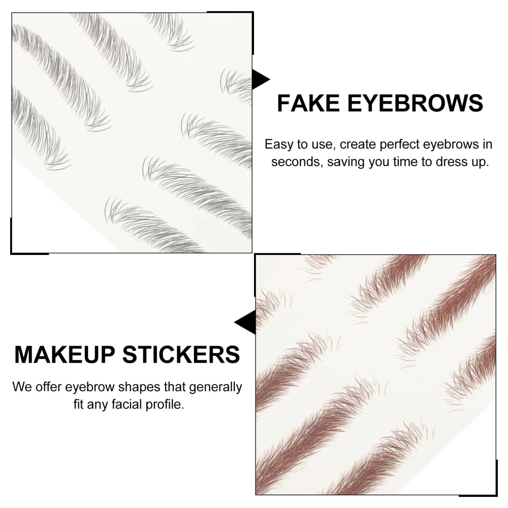 

8Pcs Creative Shaping Stickers Makeup Brow Stickers Grooming Stickers