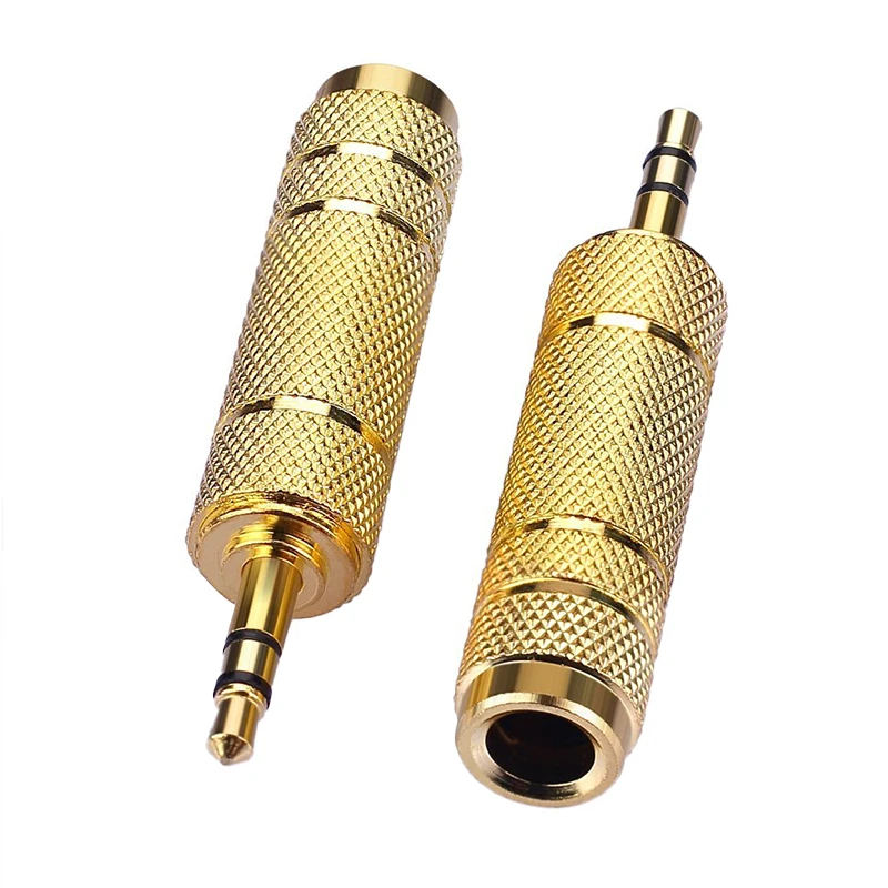 

5/1PCS 3.5mm Male To 6.35mm Female Audio Adapter Connector For Mobile Phone PC Notebook 3.5 Plug To 6.35 Jack Stereo Speaker