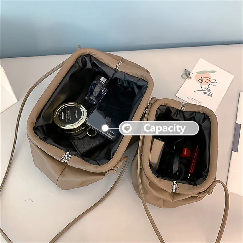 

2020 New High Quality Shoulder Bag Women Simple Solid Dumplings Package Ladies Personality Large Capacity Handbags