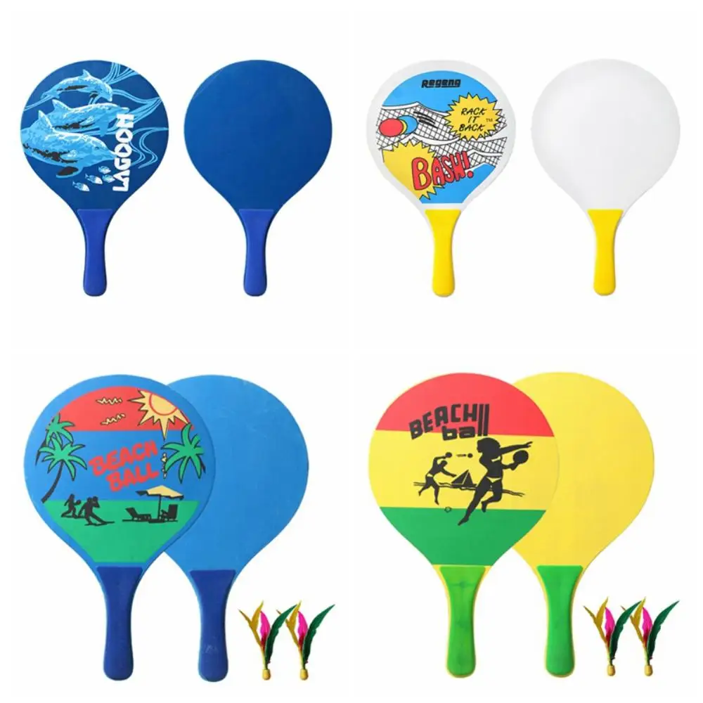 

Popula Beach Tennis Ball Paddles Badminton Racket Wood Board Creative Cricket Shoot Home Family Fun Fitness Set