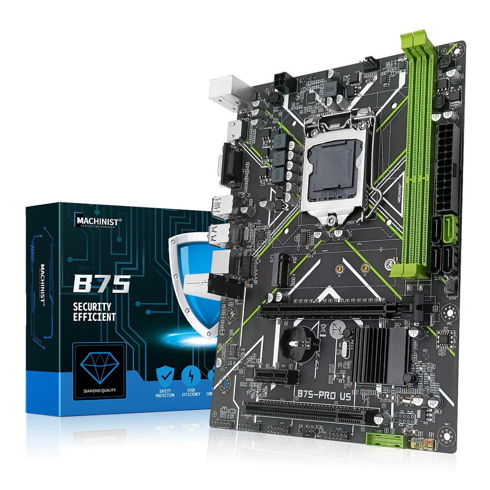 MACHINIST B75 комплект материнской платы LGA 1155 с процессором Intel I3 3220 16 Гб = 2*8 ГБ DDR3 ОЗУ