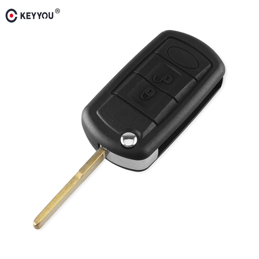 

KEYYOU 10X 3 Buttons Flip Remote Key Shell Case For LAND ROVER Range Rover Sport LR3 Discovery Case Fob 3 BTN Car Key Case