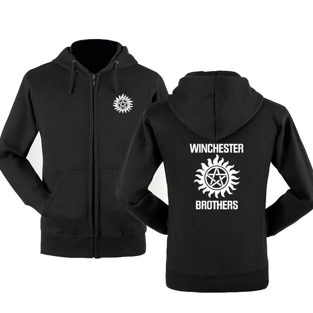 

Spring Autumn Hoodie Men Winchester Bros Men Hoodies Folds Print Hooded Sweatshirt Casual fashion Long sleeve