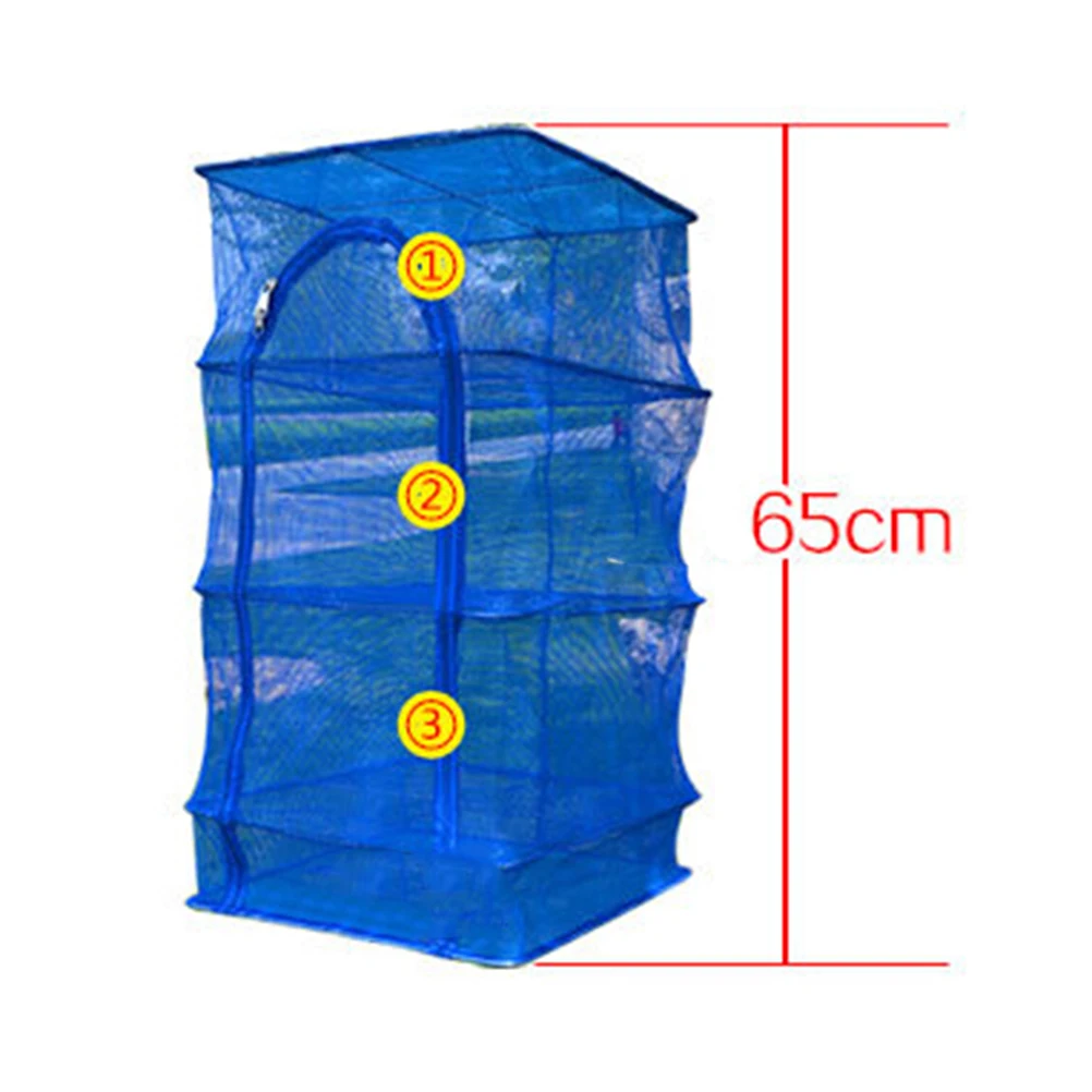 

3 Layer Nylon + Poly Mesh quick dry Shelf Hang Cage Fish Rack Outdoor Hanging Drying Food Dry Net