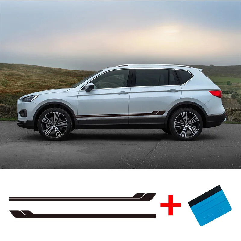 

2 PCS Vinyl Auto Side Stripes Sticker Car Door Decals Graphics For Toyota Seat Ford Buick Buick Car Styling Universal
